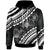 Niue Hoodie Palm Leaf Texture Black Unisex Black - Polynesian Pride