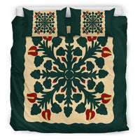 Hawaiian Quilt Anthurium Flowers Bedding Set - AH - Polynesian Pride
