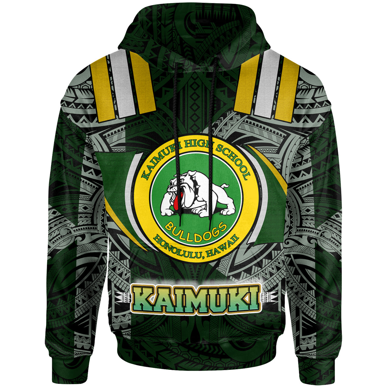 Hawaii Kaimuki High School Hoodie Custom Kaimuki High School Polynesian Pattern Hoodie LT10 Green - Polynesian Pride