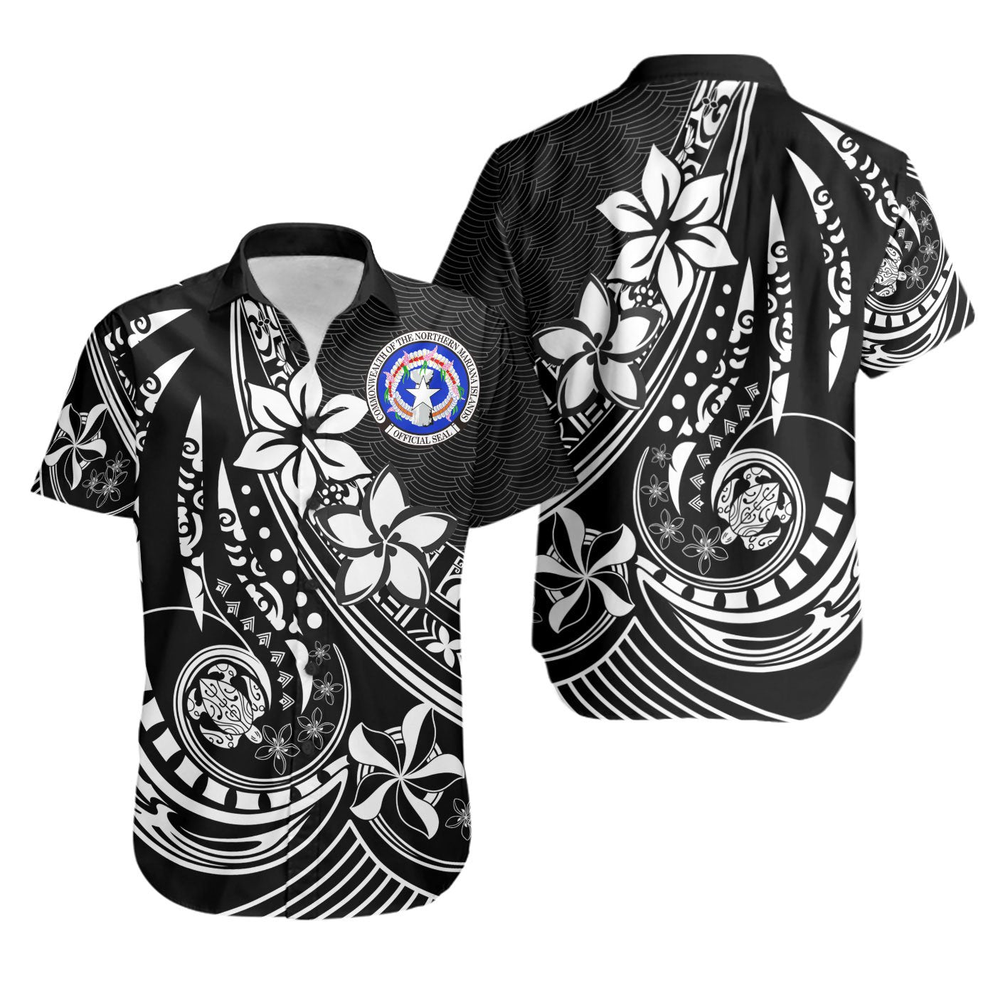 Northern Mariana Islands Shirt - The Flow OF Ocean Unisex Black - Polynesian Pride