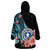 Northern Mariana Islands Turquoise Polynesian Hibiscus Pattern Style Wearable Blanket Hoodie LT9 - Polynesian Pride