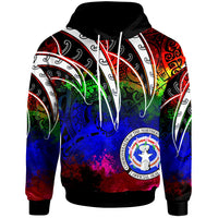 Northern Mariana Islands Hoodie Tropical Leaf Rainbow Color Unisex Rainbow - Polynesian Pride