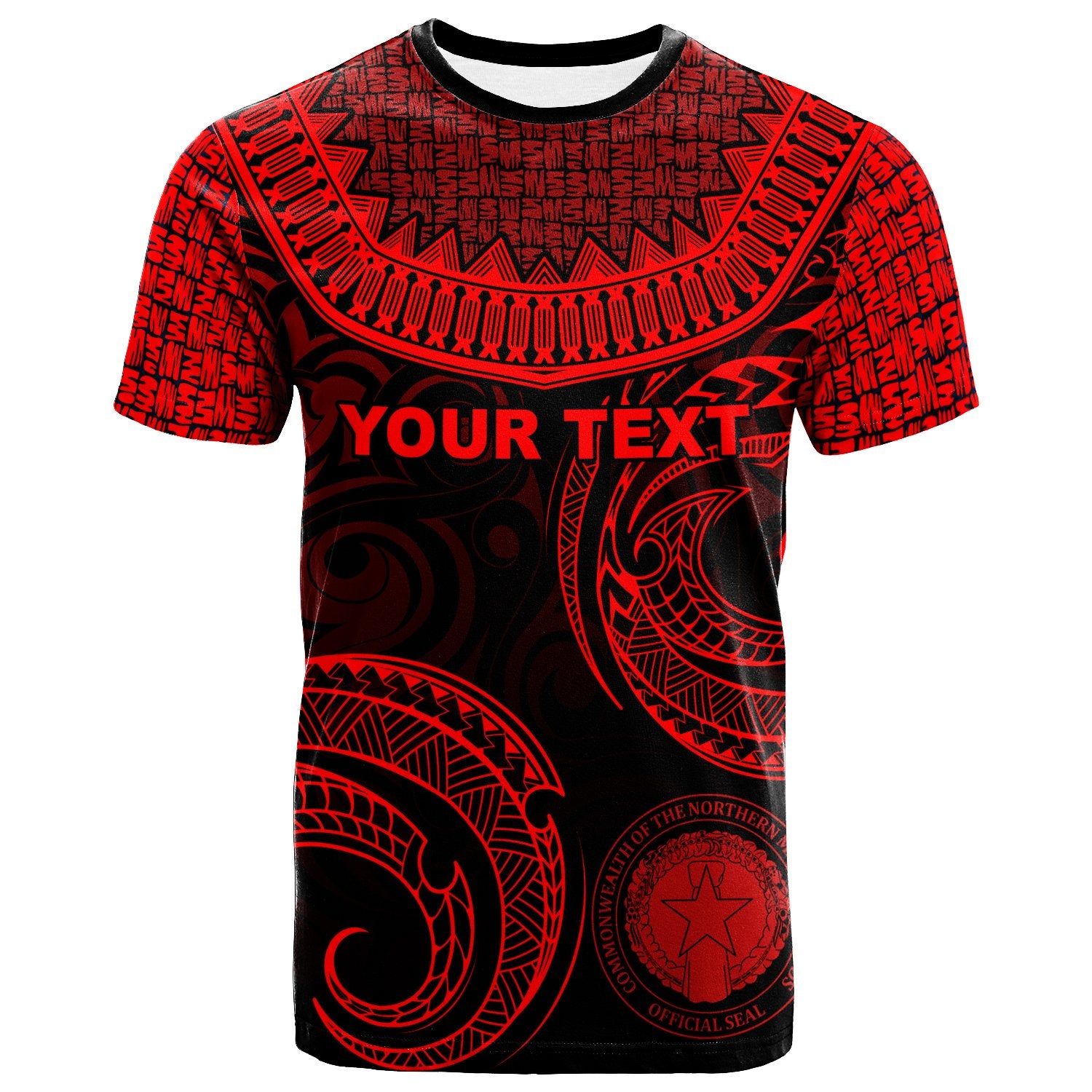 Northern Mariana Island Custom T Shirt Unique Serrated Texture Red Unisex Red - Polynesian Pride