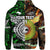 Custom New Zealand Australia Hoodie Maori and Aboriginal Together Green, Custom Text and Number LT8 - Polynesian Pride