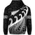 New Zealand Rugby Maori Zip Hoodie Silver Fern Koru Vibes Black LT8 - Polynesian Pride