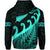 New Zealand Rugby Maori Zip Hoodie Silver Fern Koru Vibes Turquoise LT8 - Polynesian Pride