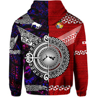 New Zealand Tonga Hoodie Maori and Polynesian Together Purple LT8 - Polynesian Pride