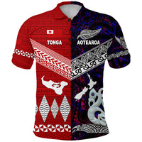 Custom New Zealand Tonga Polo Shirt Maori and Polynesian Together Purple, Custom Text and Number LT8 - Polynesian Pride