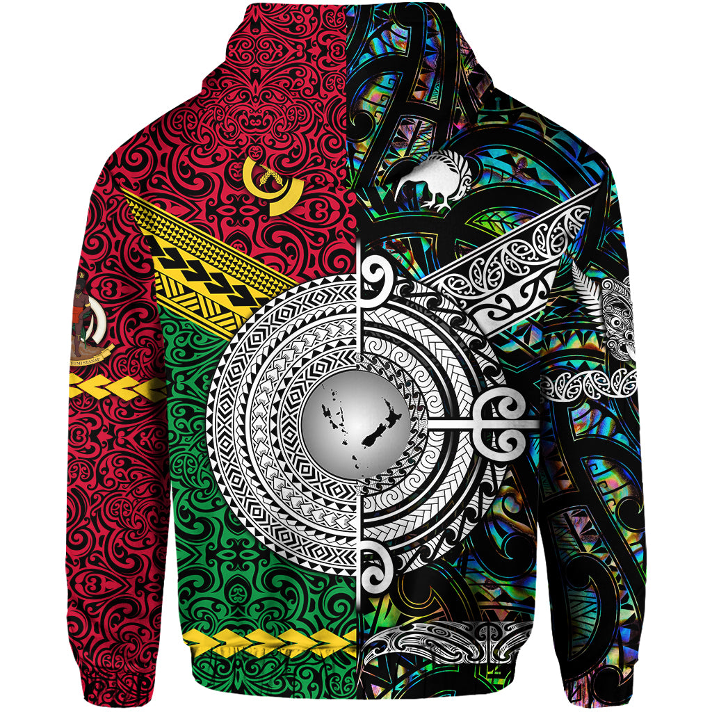 Custom Vanuatu New Zealand Hoodie Together Paua Shell LT8 - Polynesian Pride