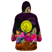 Palau Summer Hibiscus Wearable Blanket Hoodie LT9 - Polynesian Pride