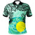 Palau Polo Shirt Vintage Floral Pattern Green Color Unisex Green - Polynesian Pride