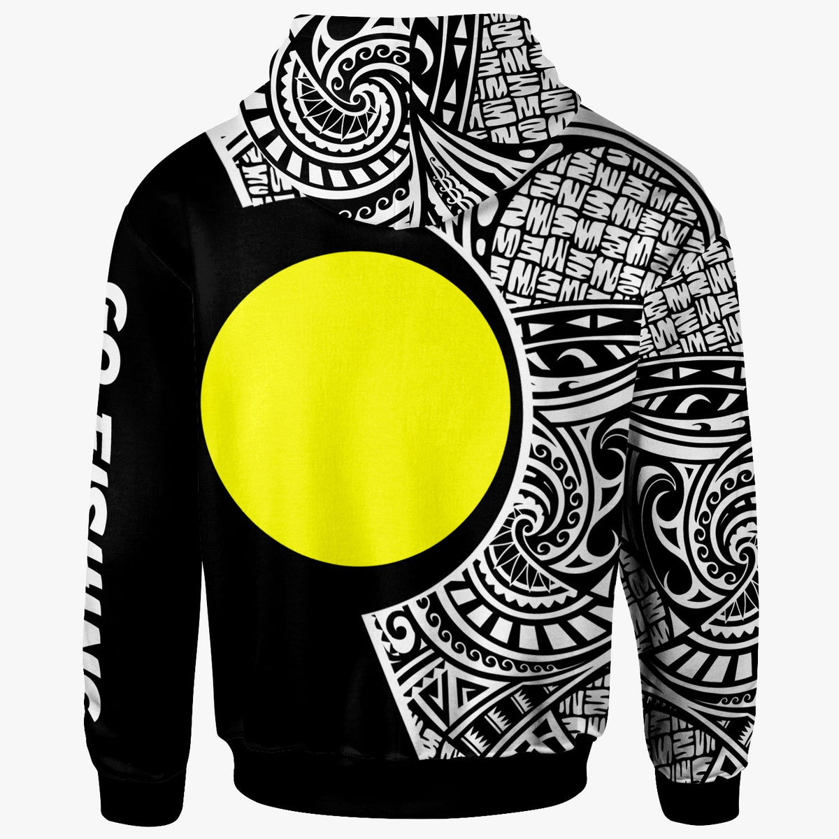 Palau Hoodie Hook Tattoo Black Color - Polynesian Pride