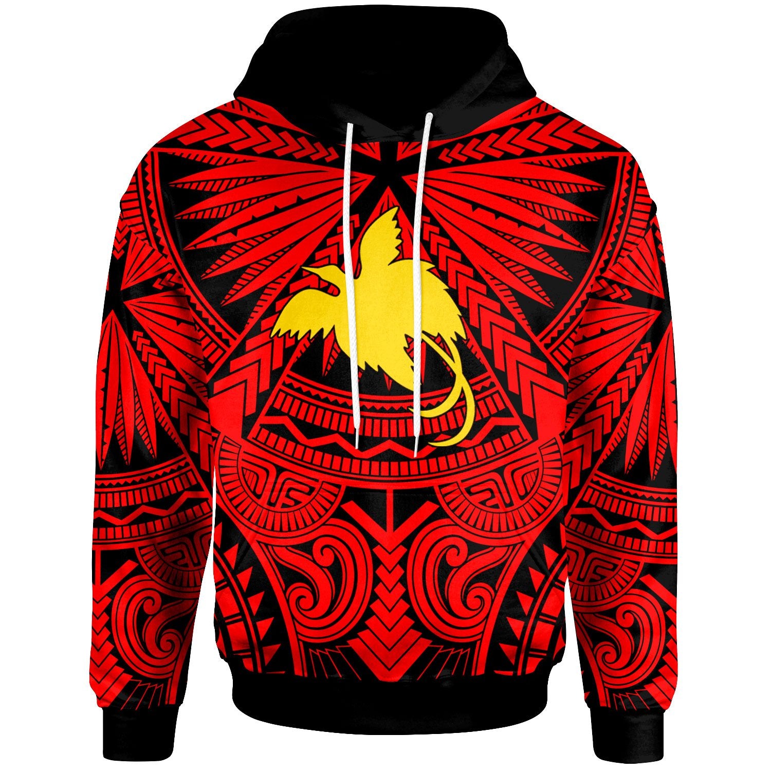 Papua New Guinea Hoodie Classic Vignette Style Unisex Red - Polynesian Pride