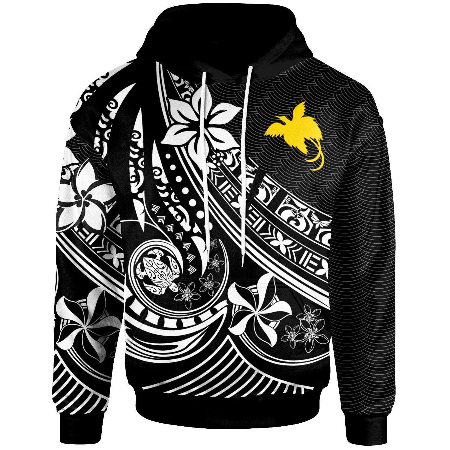 Papua New Guinea Hoodie The Flow of The Ocean White Unisex White - Polynesian Pride