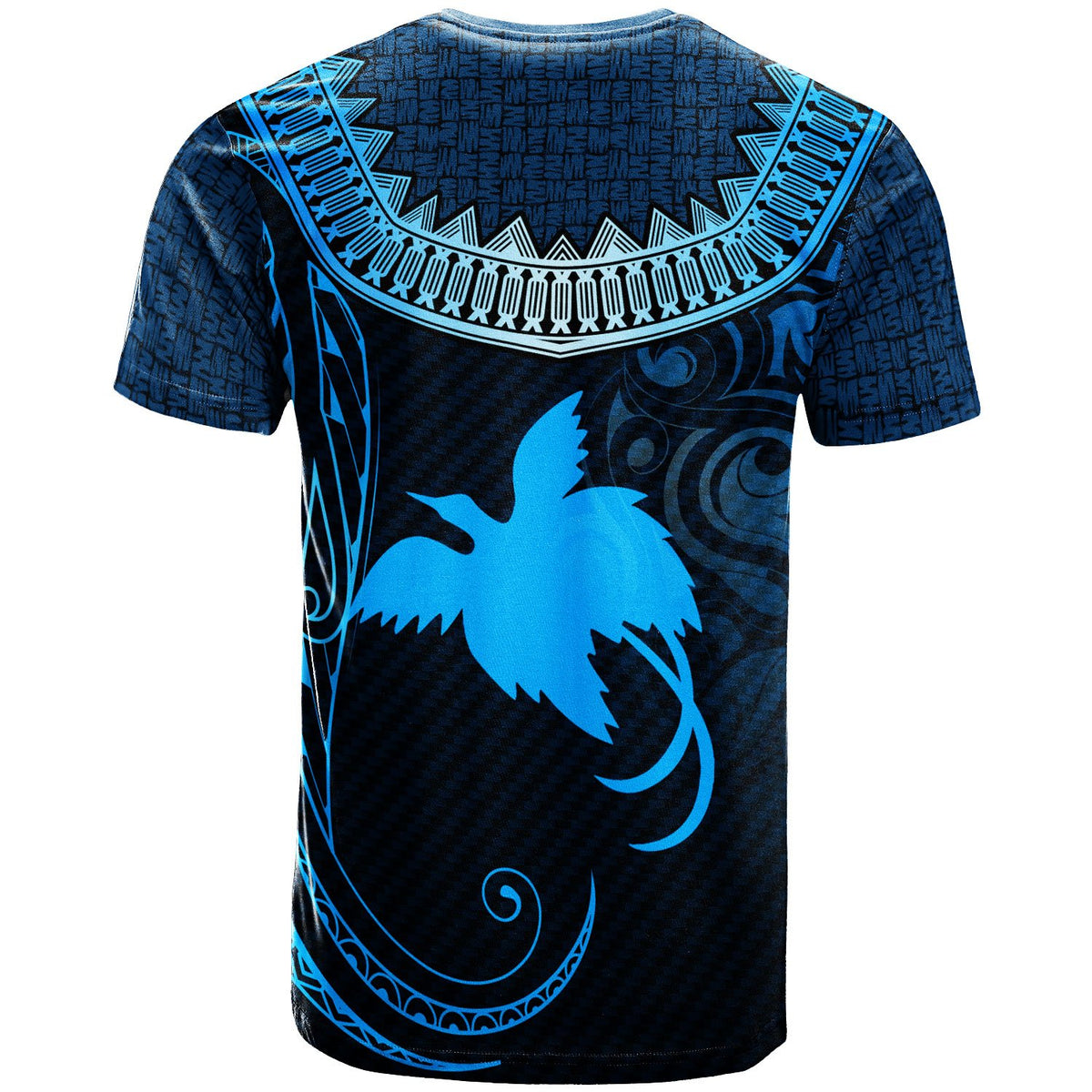 Papua New Guinea Custom T Shirt Serrated Pattern Blue Color Unisex Blue - Polynesian Pride