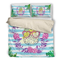 Hawaii Duvet Cover Set - Pineapple Heart Glasses - Polynesian Pride