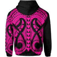 Hawaii Polynesian Zip Hoodie In My Heart Ryan Style Pink - Polynesian Pride