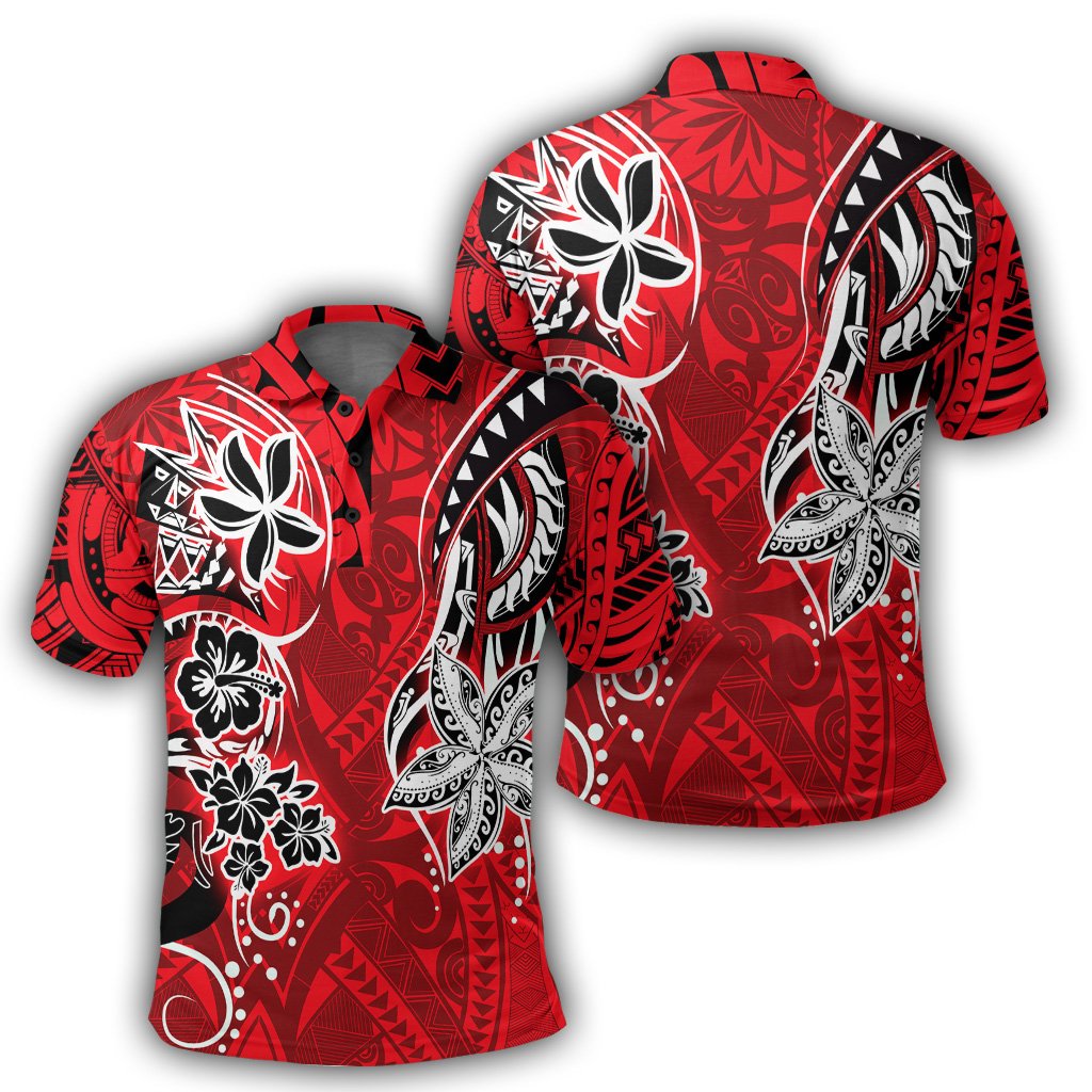 Polynesian Simple Hawaii Polo Shirt Unisex Red - Polynesian Pride