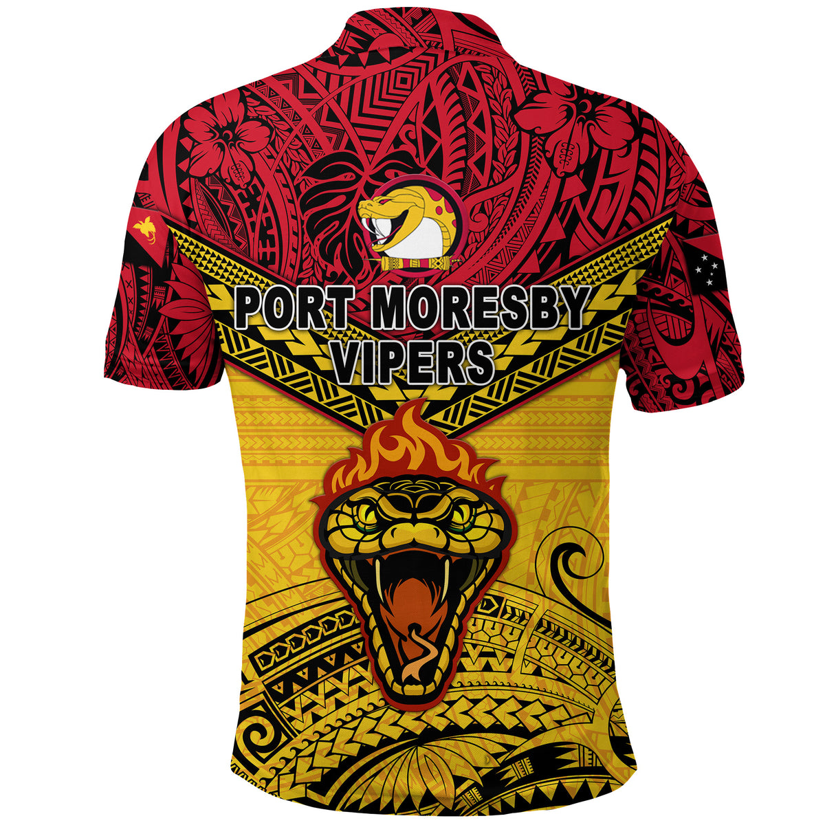 Papua New Guinea Port Moresby Vipers Polo Shirt Rugby Original Style Red LT8 - Polynesian Pride