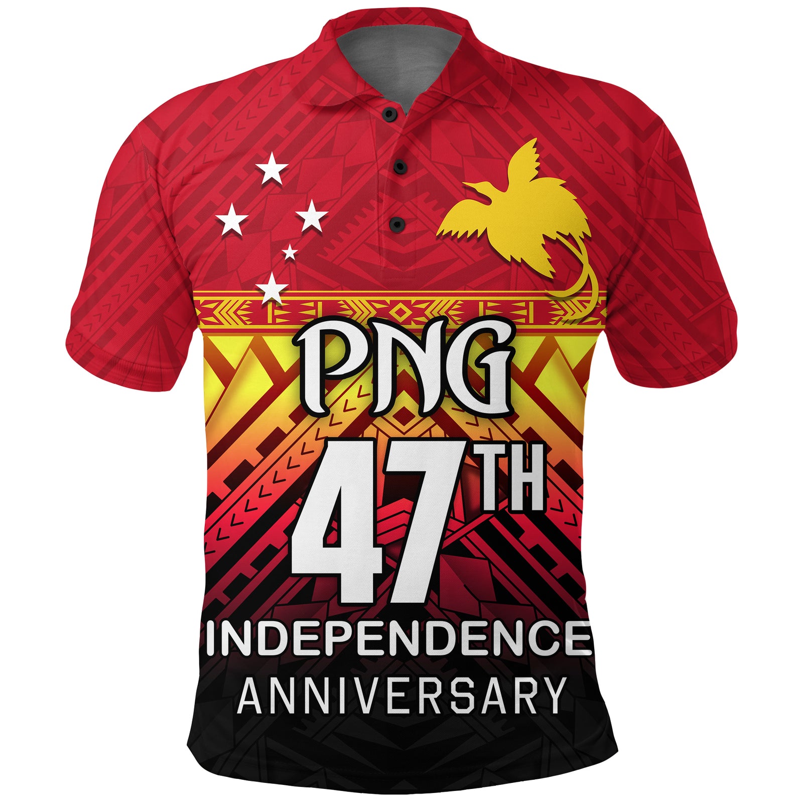 Papua New Guinea 47th Independence Anniversary Polo Shirt LT4 Unisex Red - Polynesian Pride