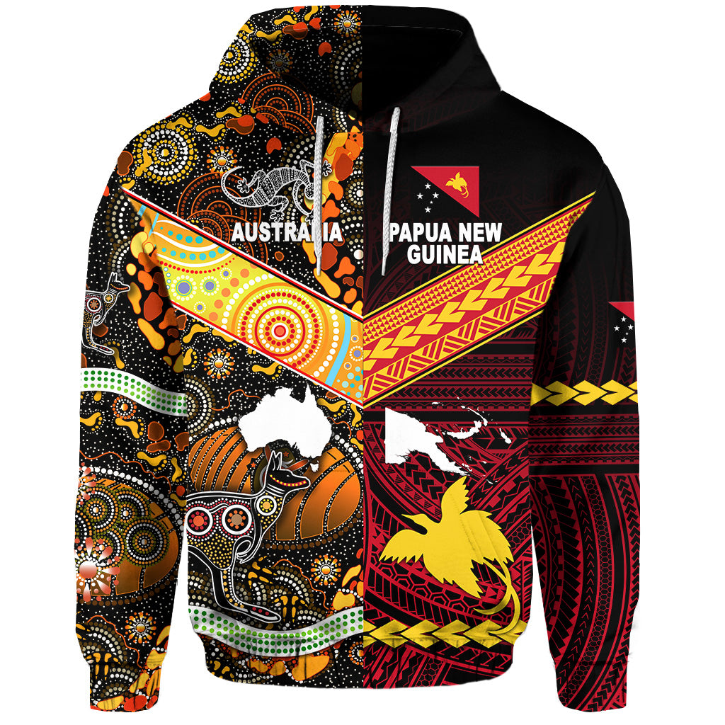 Papua New Guinea Australia Aboriginal Hoodie Together LT8 Red - Polynesian Pride
