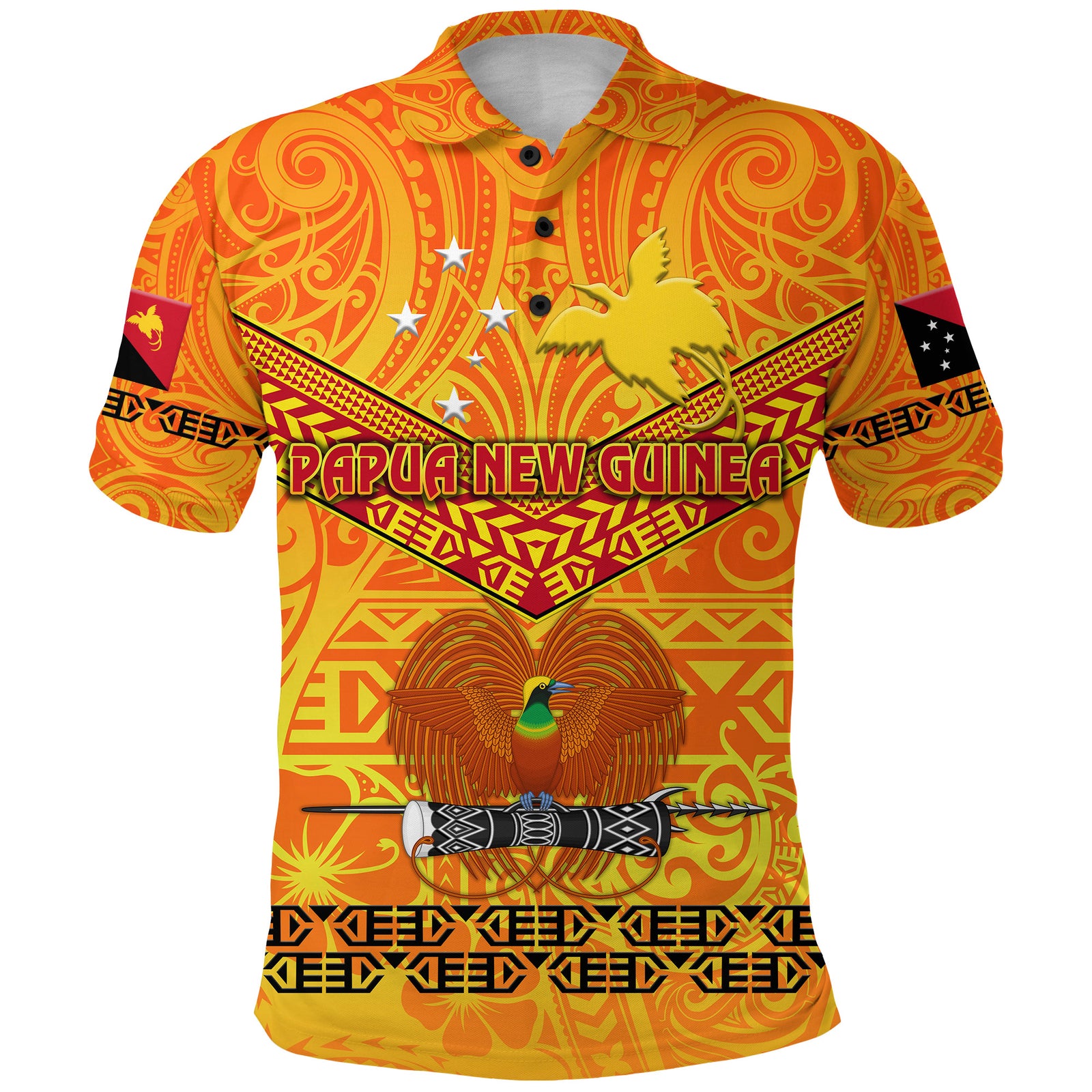 Papua New Guinea Kumuls Polo Shirt Simple Style Yellow Vibes LT8 - Polynesian Pride