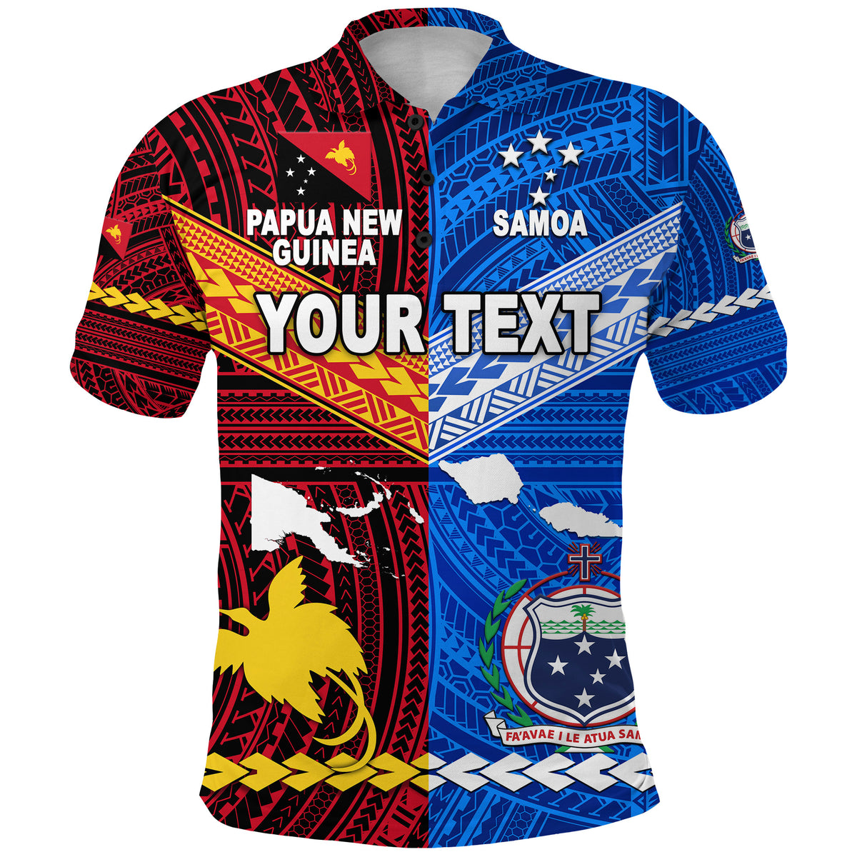 Custom Papua New Guinea Samoa Polo Shirt Polynesian Together LT8 - Polynesian Pride