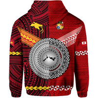 Custom Papua New Guinea Tonga Zip Hoodie Polynesian Together Bright Red LT8 - Polynesian Pride