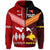 Custom Papua New Guinea Tonga Zip Hoodie Polynesian Together Red, Custom Text and Number LT8 - Polynesian Pride