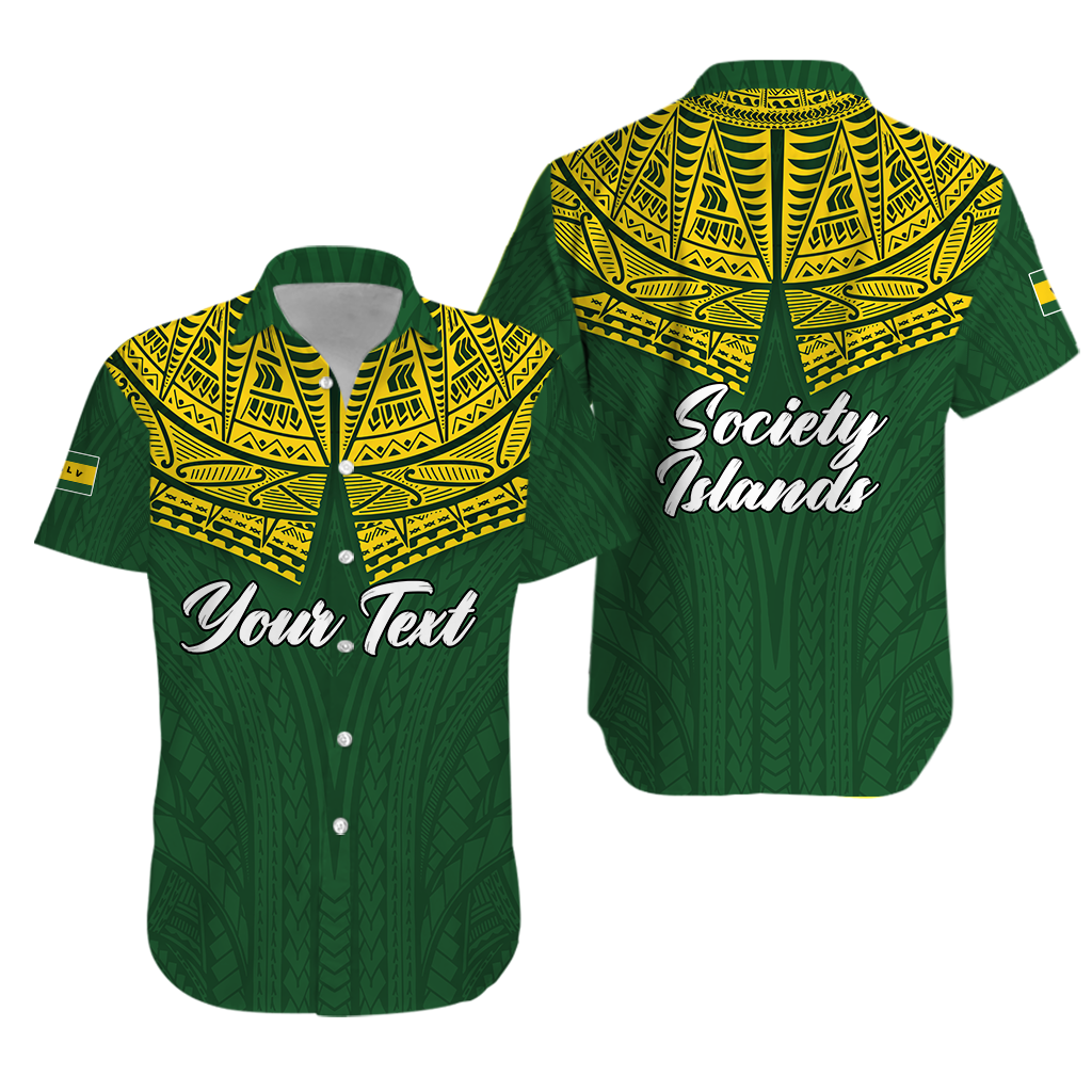 (Custom Personalised) Society Islands Pride Hawaiian Shirt - LT12 Unisex Green - Polynesian Pride