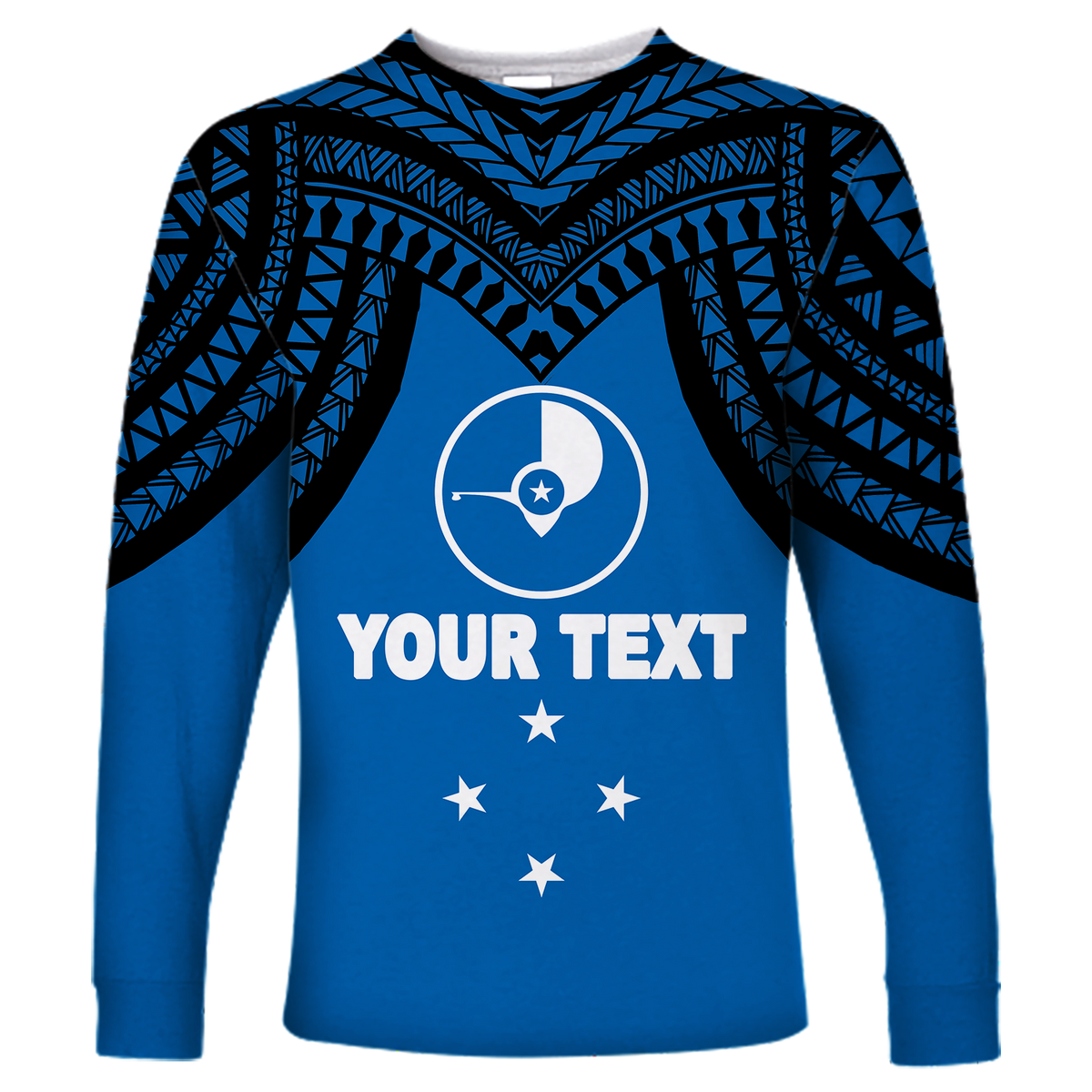 (Custom Personalised) Micronesia Yap - Proud Yapese Long Sleeve Shirt - LT12 Unisex Blue - Polynesian Pride