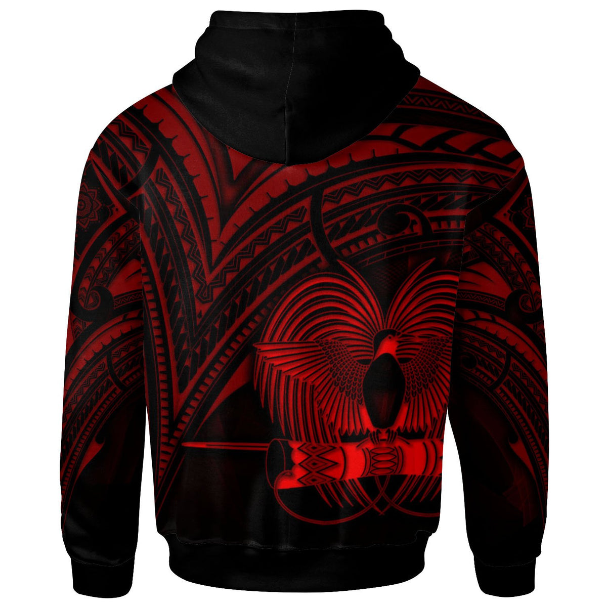 Papua New Guinea Zip Hoodie Red Color Cross Style - Polynesian Pride