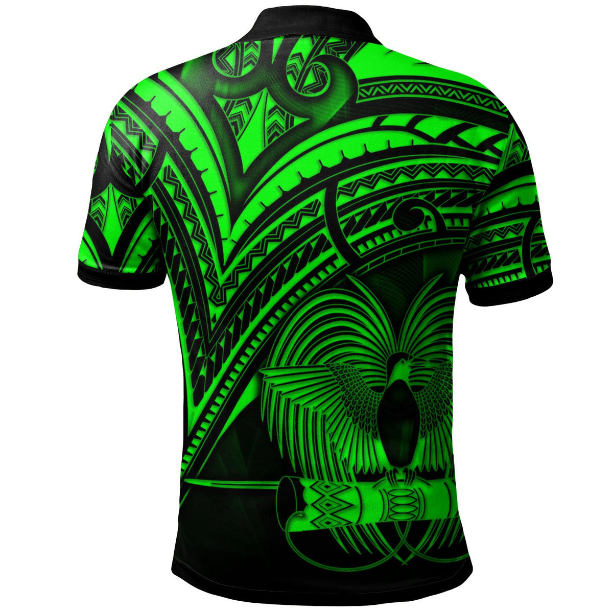 Papua New Guinea Polo Shirt Green Color Cross Style - Polynesian Pride