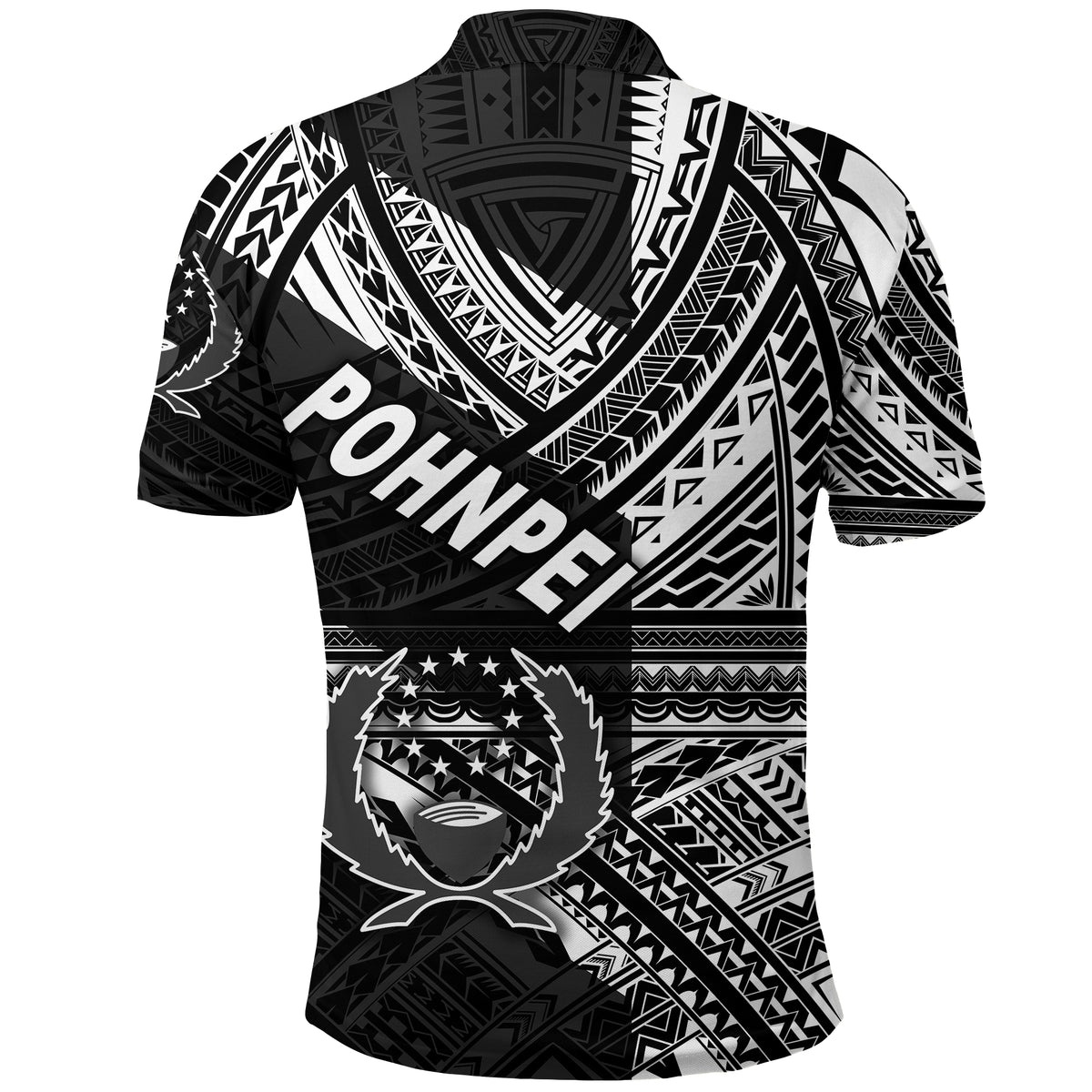 FSM Pohnpei Polo Shirt Original Style Black LT8 - Polynesian Pride