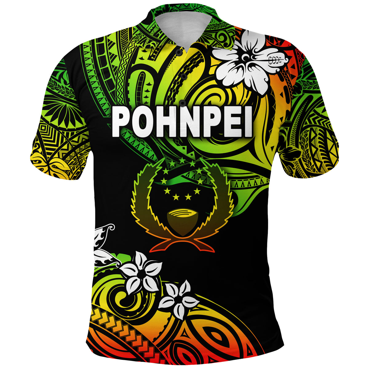 Custom FSM Pohnpei Polo Shirt Unique Vibes Reggae LT8 - Polynesian Pride