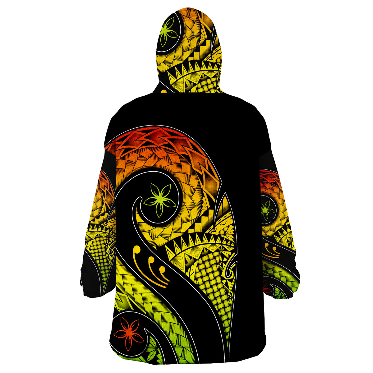Pohnpei Polynesian Decorative Patterns Wearable Blanket Hoodie LT9 - Polynesian Pride