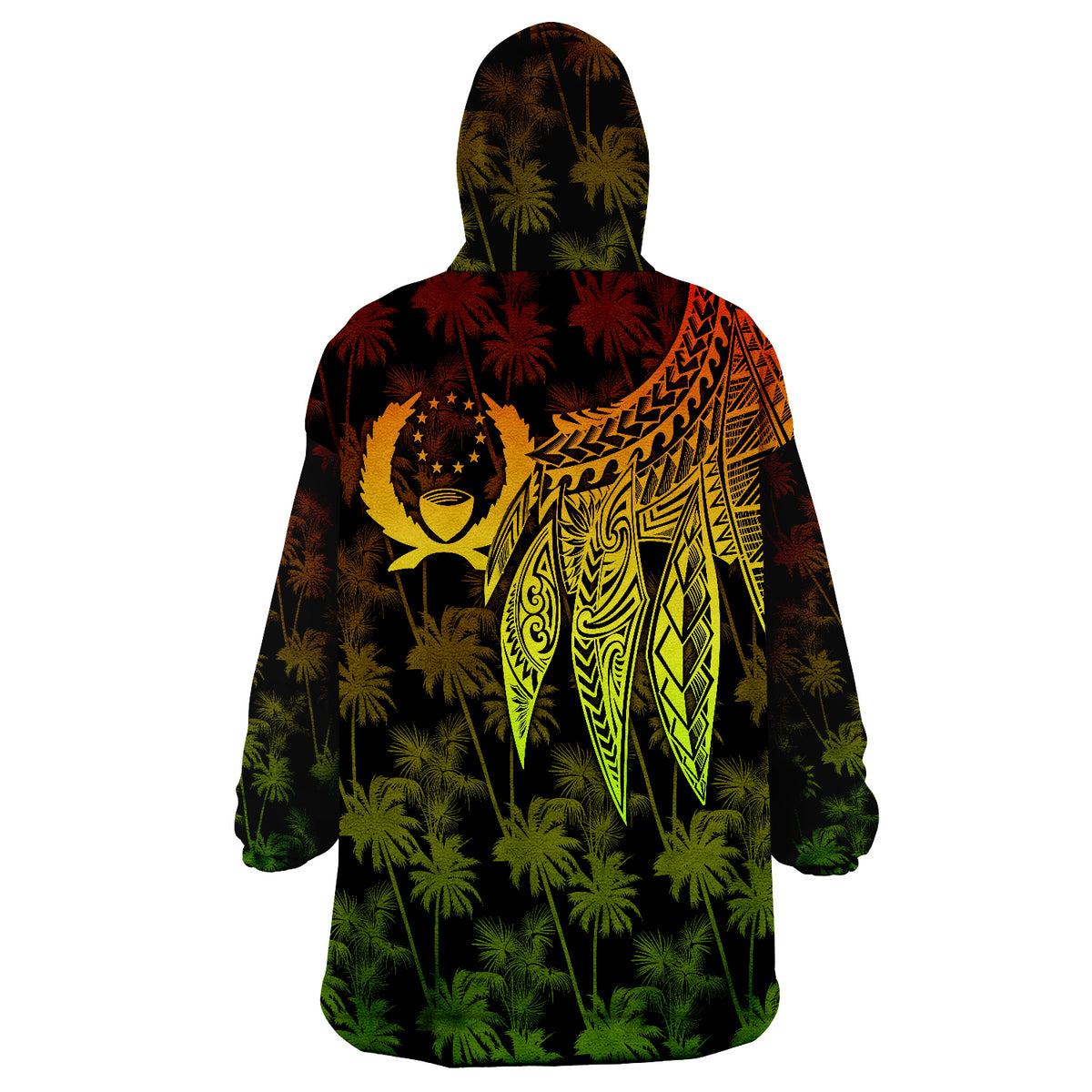 Pohnpei Polynesian Wings Reggae Wearable Blanket Hoodie LT9 - Polynesian Pride
