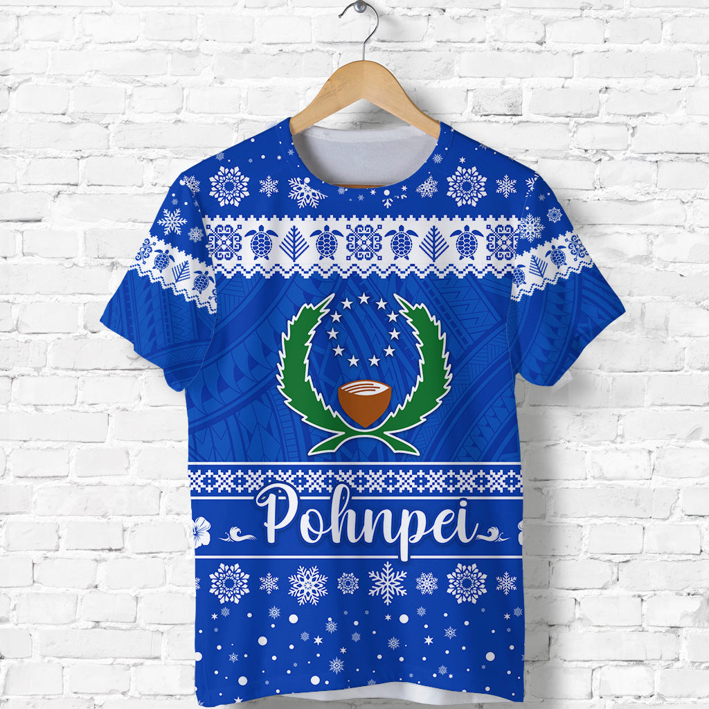 Custom FSM Pohnpei Christmas T Shirt Simple Style LT8 - Polynesian Pride