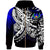 Pohnpei Zip Hoodie Tribal Jungle Pattern Blue Color Unisex Blue - Polynesian Pride