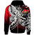 Pohnpei Zip Hoodie Tribal Jungle Pattern Red Color Unisex Red - Polynesian Pride