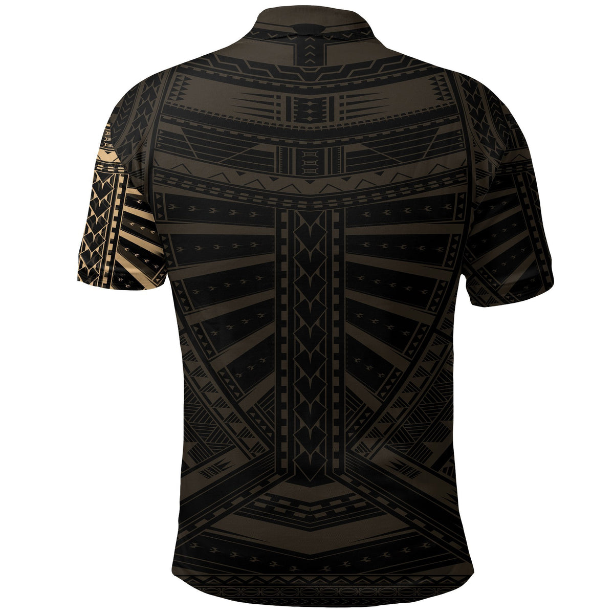 New Zealand Polo Shirt, Maori Samoan Polynesian Tattoo Golf Shirt Gold - Polynesian Pride
