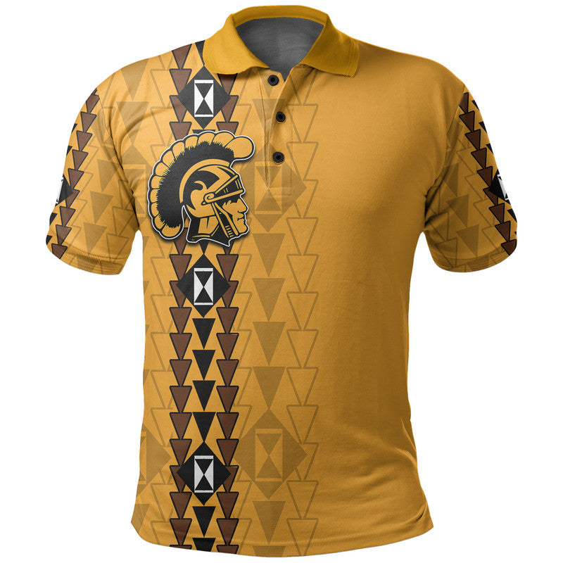 Hawaii Mililani High Mix Kakau Polo Shirt LT6 Yellow - Polynesian Pride