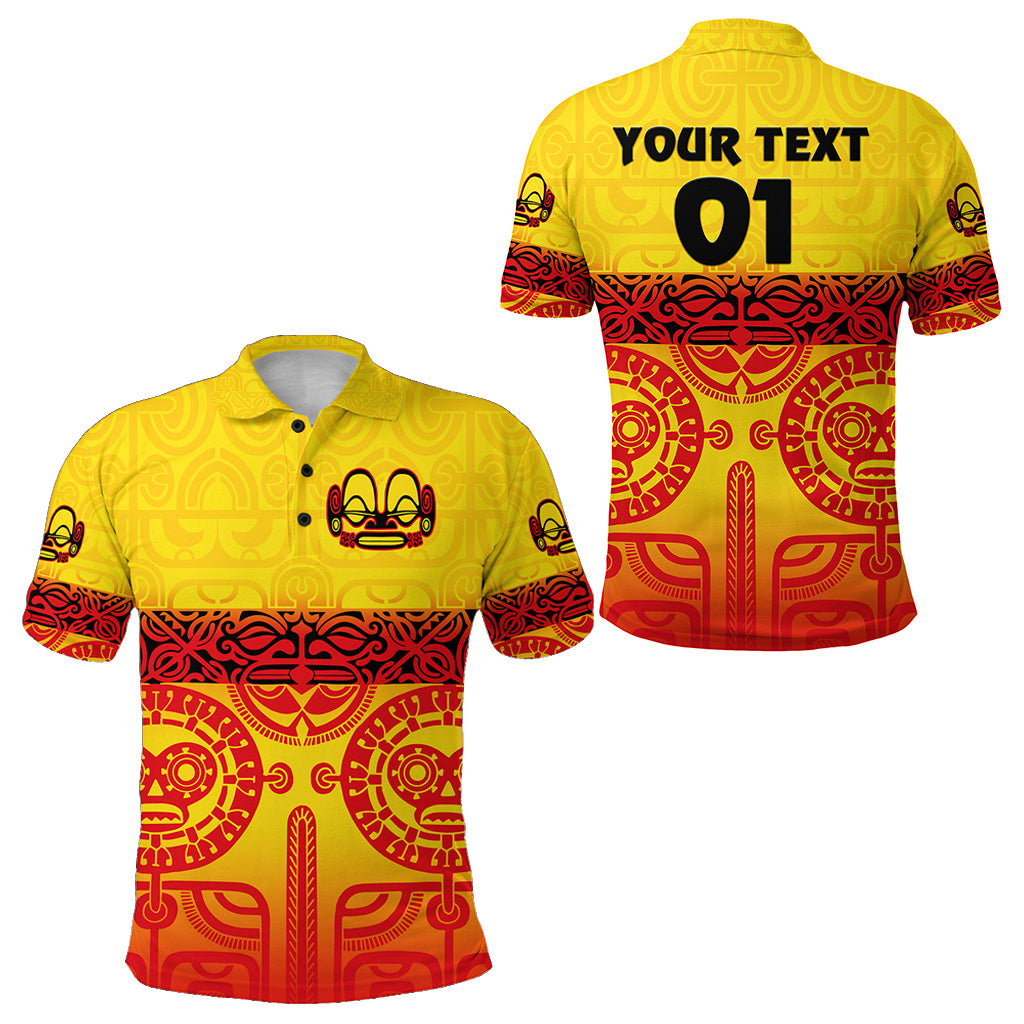 Custom Marquesas Islands Polo Shirt Marquesan Tattoo Special Style Gradient Yellow LT8 - Polynesian Pride