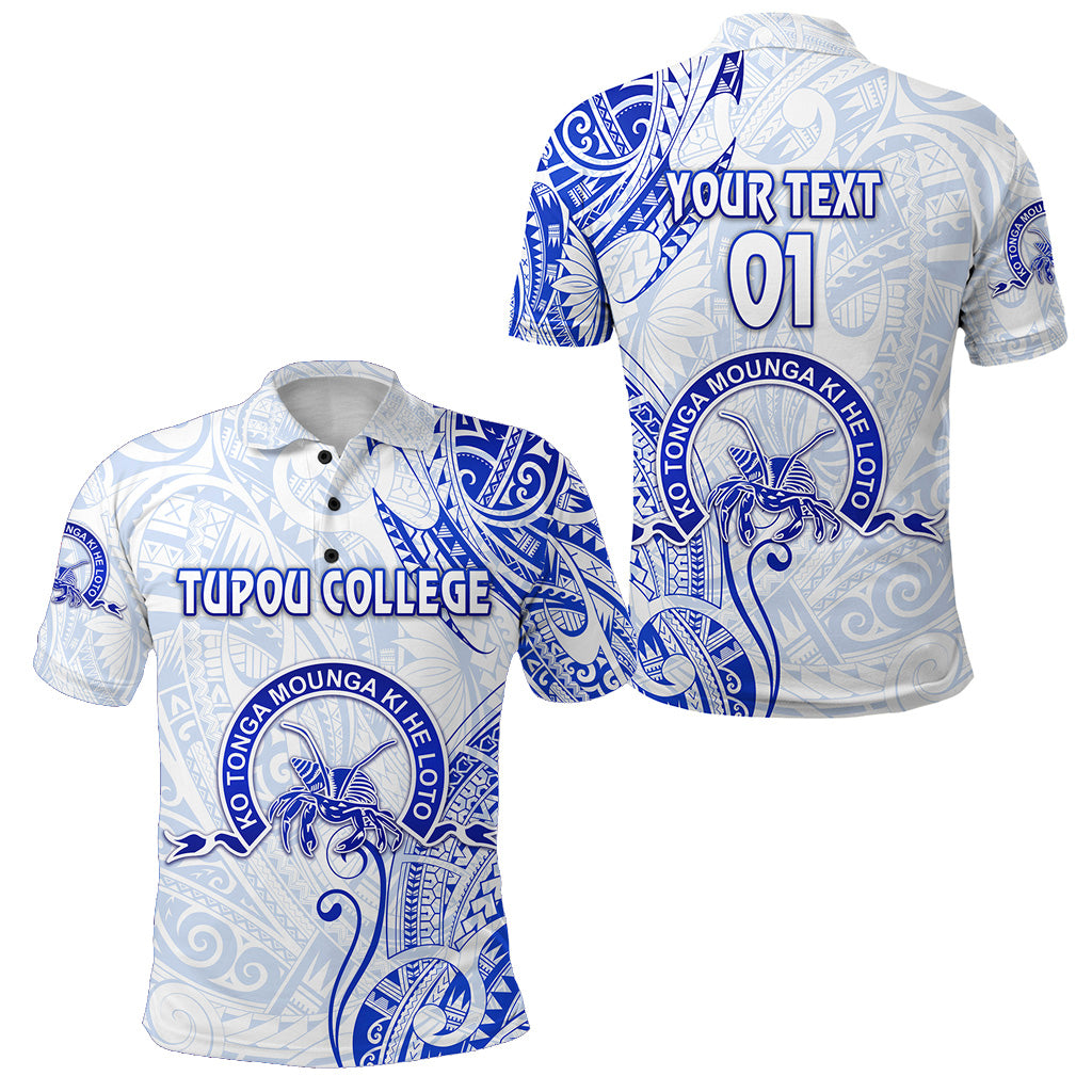 Custom Tonga Tupou College Polo Shirt Simple Vibes White, Custom Text and Number LT8 Unisex White - Polynesian Pride