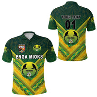 Custom Papua New Guinea Enga Mioks Polo Shirt Rugby Original Style Green, Custom Text and Number LT8 Unisex Green - Polynesian Pride