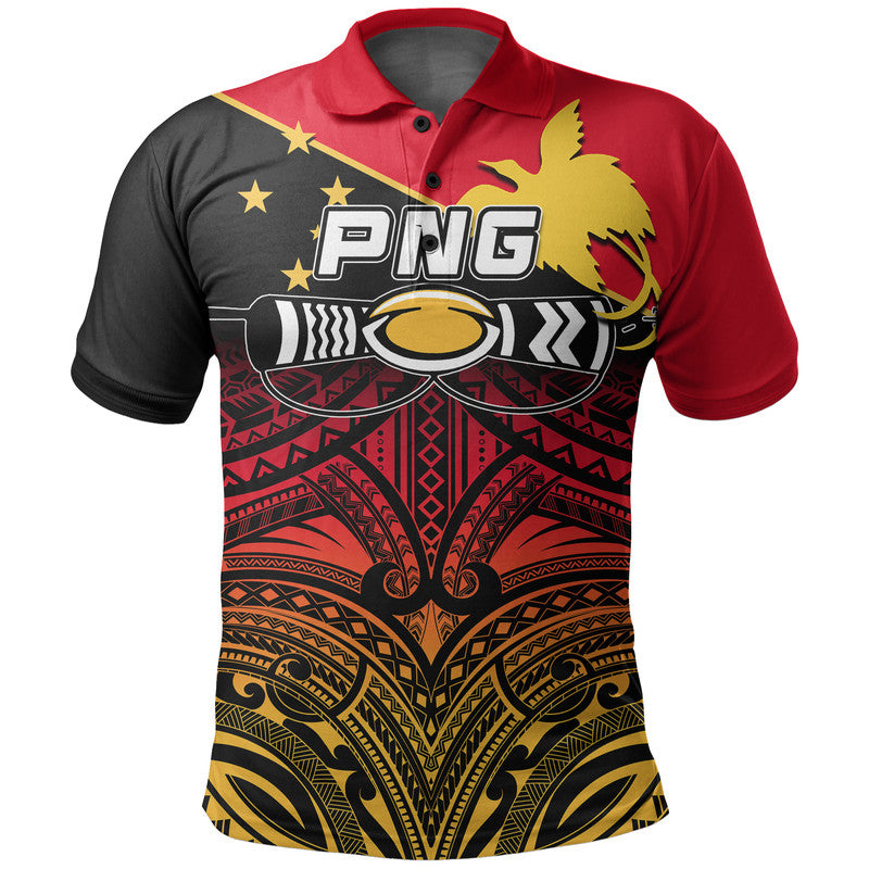 Custom and Number PNG Rugby The Kumuls Polo Shirt LT6 Red - Polynesian Pride