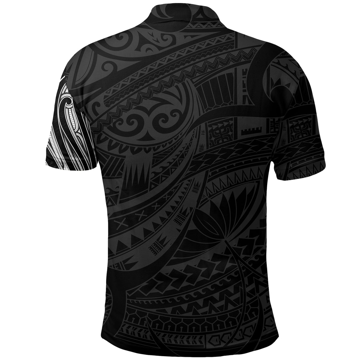 New Zealand Polo Shirt Maori Lion Tattoo White - Polynesian Pride