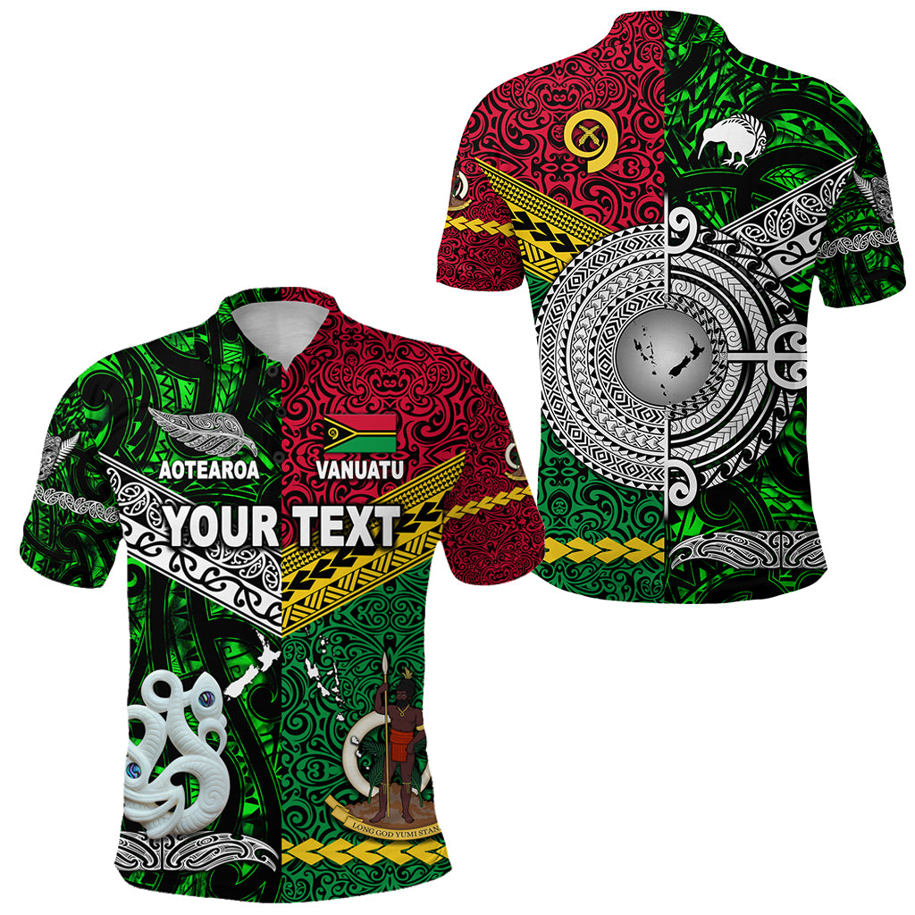 Custom Vanuatu New Zealand Polo Shirt Together Green LT8 Unisex Red - Polynesian Pride