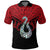 Maori Tattoo Polo Shirt Hei Matau Abalone Red Unisex Black - Polynesian Pride