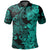 Hawaii Flowers Mix Tribal Pattern Polo Shirt LT6 Adult Turquoise - Polynesian Pride